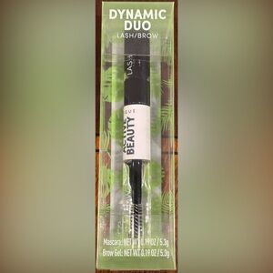 Lique Active Beauty “Dynamic Duo” Black Mascara & Clear Brow Gel Double Wand NIB